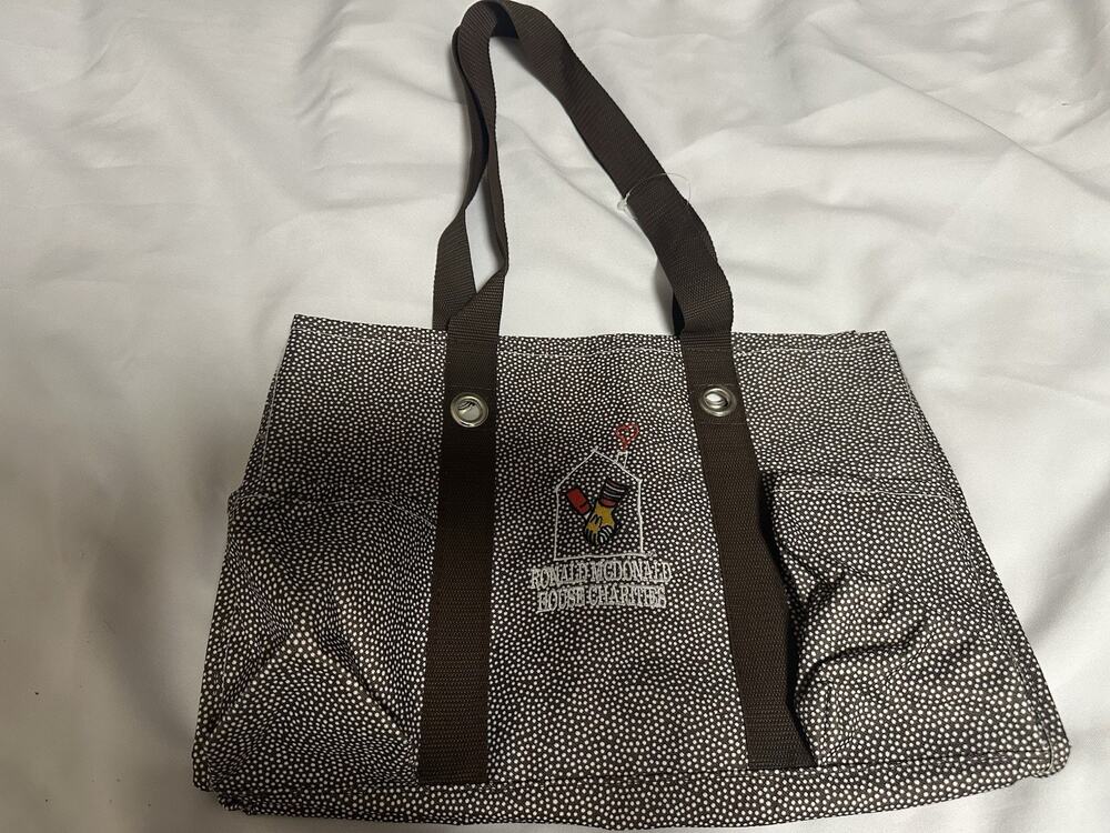 Ronald Macdonald House Charity Bag Brown And White Embroidered Collectible